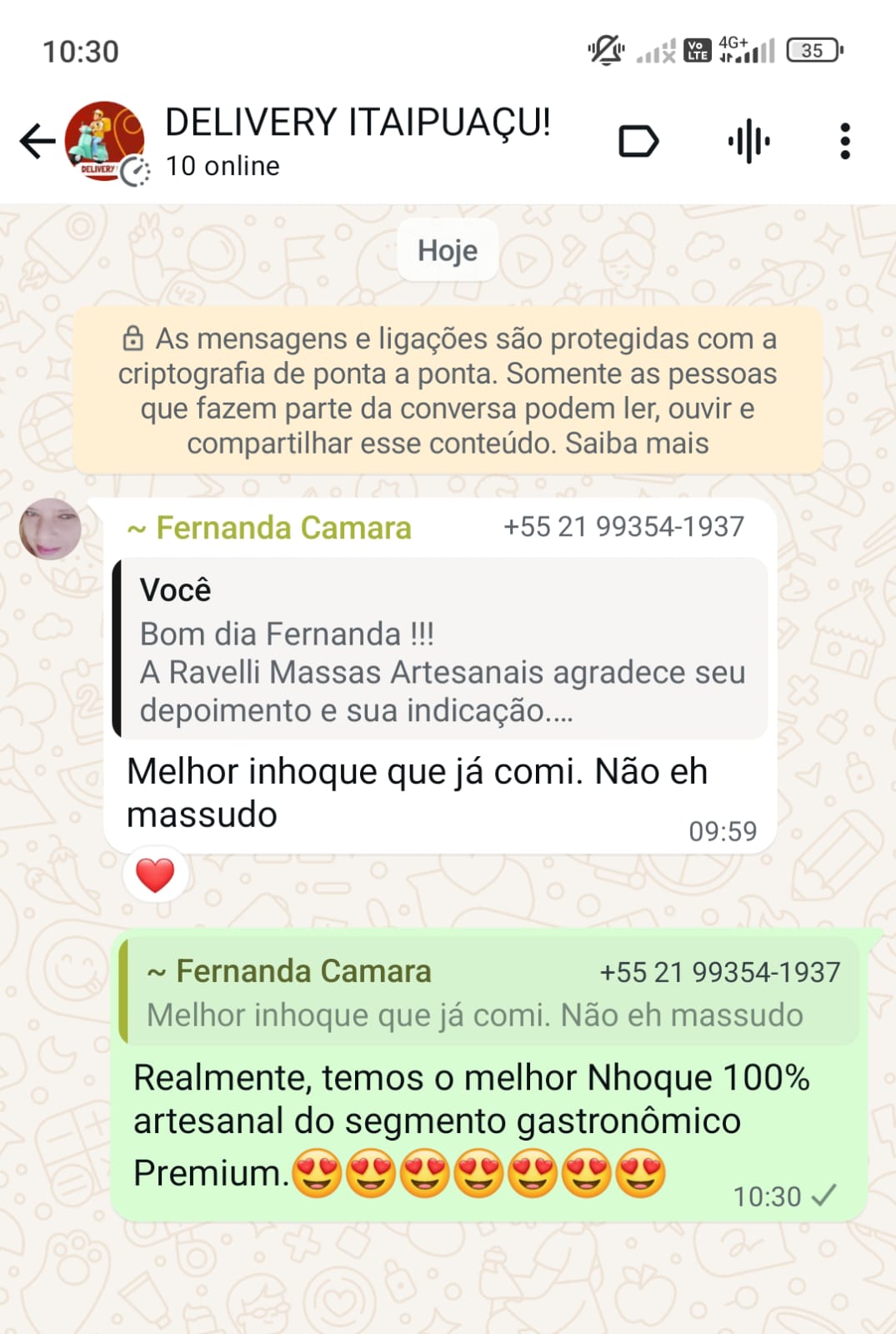 feedback ravelli massas artesanais